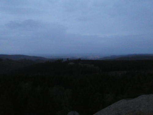 Abendlicher Blick nach Wernigerode vom Ottofelsen