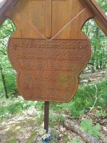 Infotafel im Wald