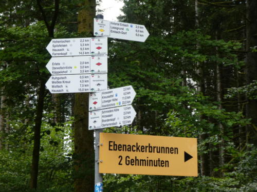 Wegweiser zum Ebenackerbrunnen