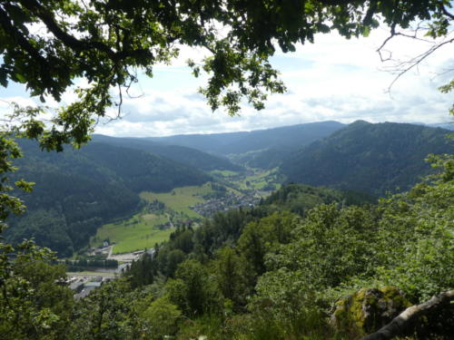 Blick auf Kirnbach. Hinten rechts der Berg Rappenstein