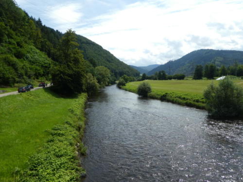 Die Kinzig. Klares kaltes Wasser.